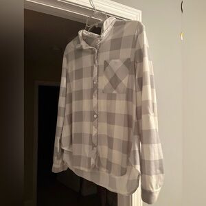 Eden & Olivia Cream and Gray Plaid Shirt